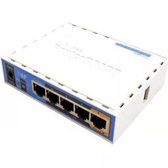 MikroTik hAP, 650MHz CPU, 64MB RAM, 5x LAN, integr. 2.4GHz Wi-Fi, WPS, vč. L4