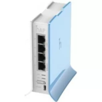MikroTik hAP Lite (tower), 650MHz CPU, 32MB RAM, 4x LAN, integr. 2.4GHz Wi-Fi, WPS, vč. L4