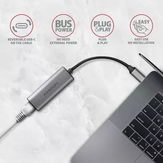 AXAGON ADE-25RC USB-C 3.2 Gen 1 - 2.5 Gigabit Ethernet síťová karta, Realtek 8156, auto install, šedá AXAGON ADE-25RC USB-C 3.2 Gen 1 - 2.5 Gigabit Ethernet síťová karta, Realtek 8156, auto install, šedá