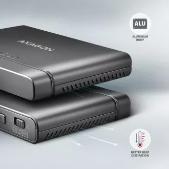 AXAGON ADSA-CC USB-C 10Gbps - NVMe M.2 SSD & SATA 2.5"/3.5" SSD/HDD CLONE MASTER 2 adaptér