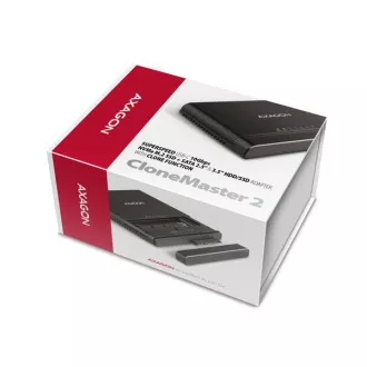 AXAGON ADSA-CC USB-C 10Gbps - NVMe M.2 SSD & SATA 2.5"/3.5" SSD/HDD CLONE MASTER 2 adaptér