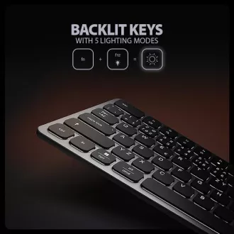AXAGON HMC-KB-CS, USB 5Gbps hub s CZ/SK klávesnicí, HDMI 4K/60Hz, 3x USB-A, SD/mSD, audio, PD 100W, kabel USB-C 60cm