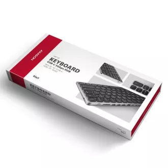 AXAGON HMC-KB-CS, USB 5Gbps hub s CZ/SK klávesnicí, HDMI 4K/60Hz, 3x USB-A, SD/mSD, audio, PD 100W, kabel USB-C 60cm