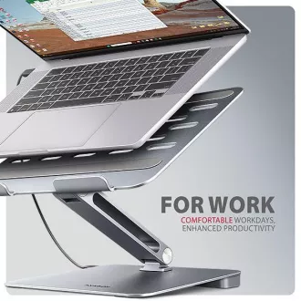 AXAGON HMC-STND, stojan pro 10"-17" notebooky, USB 5Gbps hub, 3x USB-A, HDMI 4k/60Hz, RJ-45, PD 100W, kabel USB-C 60cm