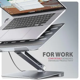 AXAGON HMC-STND, stojan pro 10"-17" notebooky, USB 5Gbps hub, 3x USB-A, HDMI 4k/60Hz, RJ-45, PD 100W, kabel USB-C 60cm - Použité