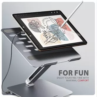 AXAGON HMC-STND, stojan pro 10"-17" notebooky, USB 5Gbps hub, 3x USB-A, HDMI 4k/60Hz, RJ-45, PD 100W, kabel USB-C 60cm