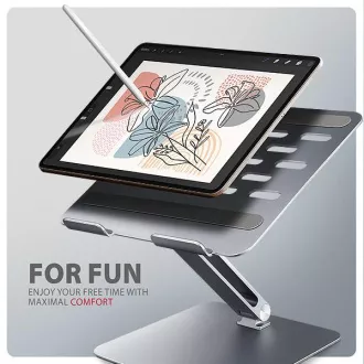 AXAGON STND-LQ hliníkový HQ stojan na notebook 10"-17.3" nastavitelná výška a úhel, šedý