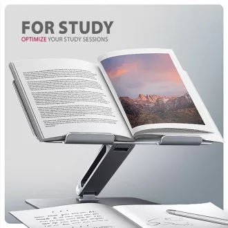 AXAGON STND-LQ hliníkový HQ stojan na notebook 10"-17.3" nastavitelná výška a úhel, šedý
