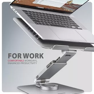 AXAGON STND-LR hliníkový stojan na notebook 10"-17.3" nastavitelná výška a úhel, otočný, šedý