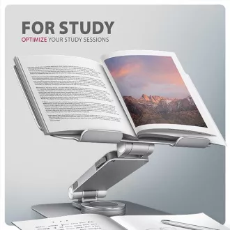 AXAGON STND-LR hliníkový stojan na notebook 10"-17.3" nastavitelná výška a úhel, otočný, šedý