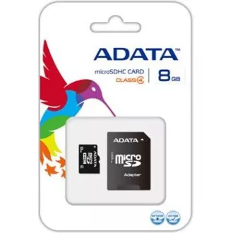 ADATA MicroSDHC karta 8GB Class 4 + SD adaptér ADATA MicroSDHC karta 8GB Class 4 + SD adaptér