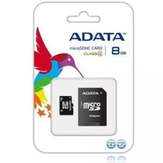 ADATA MicroSDHC karta 8GB Class 4 + SD adaptér ADATA MicroSDHC karta 8GB Class 4 + SD adaptér