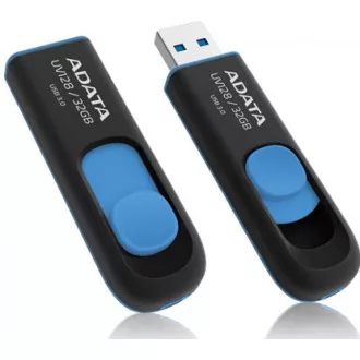 ADATA Flash Disk 64GB UV128, USB 3.1 Dash Drive (R:90/W:40 MB/s) černá/modrá