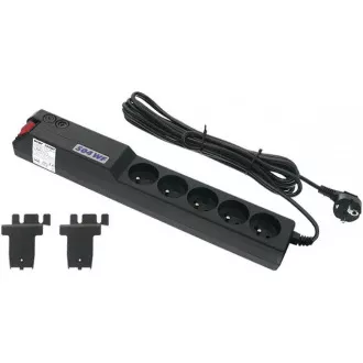 19" rozvodný panel ACAR 5x230V, vypínač, indikátor napětí, přepěťová ochrana, kabel 3m 19" rozvodný panel ACAR 5x230V, vypínač, indikátor napětí, přepěťová ochrana, kabel 3m