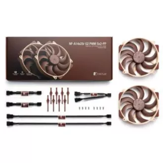 NOCTUA Ventilátor NF-A14x25r-G2-PWM-Sx2-PP, 2x 140mm, hnědá