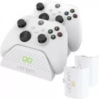 VENOM VS2871 Xbox Series S/X & One White Twin Docking Station + 2 batteries