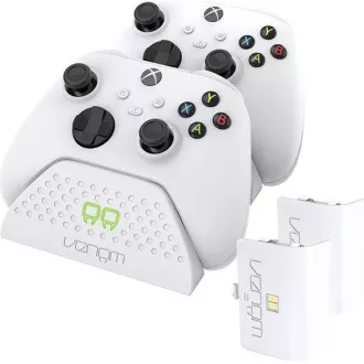 VENOM VS2871 Xbox Series S/X & One White Twin Docking Station + 2 batteries