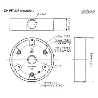 Dahua PFA137, instalační krabice pod dome kamery