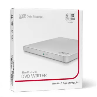 HITACHI LG - externí mechanika DVD-W/CD-RW/DVD±R/±RW/RAM GP57EW40, Slim, White, box+SW - Použité
