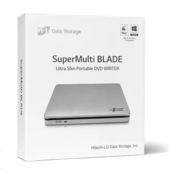 HITACHI LG - externí mechanika DVD-W/CD-RW/DVD±R/±RW/RAM/M-DISC GP70NS50, Blade Ultra Slim, Silver, box+SW HITACHI LG - externí mechanika DVD-W/CD-RW/DVD±R/±RW/RAM/M-DISC GP70NS50, Blade Ultra Slim, Silver, box+SW