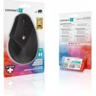 CONNECT IT FOR HEALTH Verti TriMode ergonomická vertikální myš, bezdrátová, černá