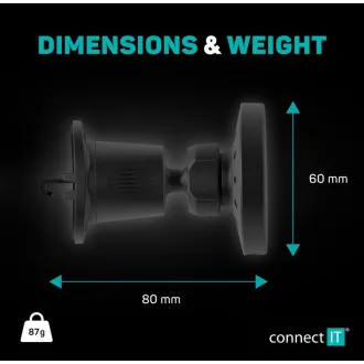 CONNECT IT InCarz MagSafe univerzální magnetická bezdrátová nabíječka do auta, černá