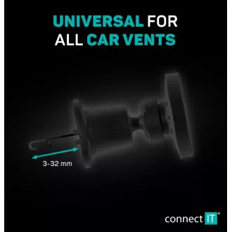 CONNECT IT InCarz MagSafe univerzální magnetická bezdrátová nabíječka do auta, černá