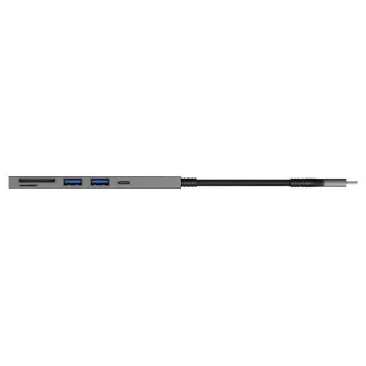 CONNECT IT USB-C hub, 2x USB-A, 1x USB-C, 1x SD karta, 1x MicroSD karta, šedá
