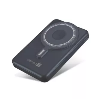 CONNECT IT Powerbanka TravelCharge, MagSafe, 10000mAh, USB-C, Lightning, Šedá