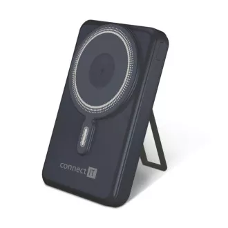 CONNECT IT Powerbanka TravelCharge, MagSafe, 10000mAh, USB-C, Lightning, Šedá