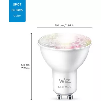 PHILIPS WiZ Wi-Fi BLE 50W GU10 - stmívatelná, nastavitelná teplota barev, barevná