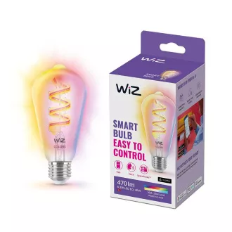 PHILIPS WiZ Wi-Fi BLE ST64 E27 6, 3 W - barevná žárovka, nastavitelná teplota, stmívatelná
