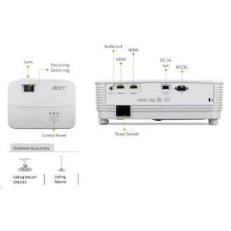 ACER Projektor H6542, 1080p (1920x1080), 4000 ANSI, 13 000:1, 2 x HDMI, repro 1x3W, 2.4Kg, LumiSense, ColorBoost 3D