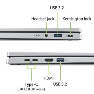 ACER NTB Aspire Go Spin 14 (AGSP14-31PT-C2S7), N150, 14"WUXGA, 8GB, 512GB SSD, Intel Graphics, W11H, Silver