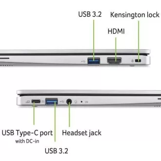 ACER NTB Chromebook 311 (CB311-12H-C1MG), N100, 11.6"HD, 4GB, 128GB eMMC, UHD, Chrome OS, Silver