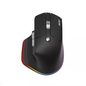 ACER bezdrátová myš Easy Fit Mouse, ergonomická, 4000dpi, 6 tlačítek, RGB, 10m dosah, USB-C, BT, Black