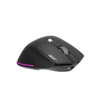 ACER bezdrátová myš Easy Fit Mouse, ergonomická, 4000dpi, 6 tlačítek, RGB, 10m dosah, USB-C, BT, Black