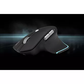 ACER bezdrátová myš Easy Fit Mouse, ergonomická, 4000dpi, 6 tlačítek, RGB, 10m dosah, USB-C, BT, Black