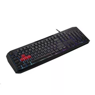 ACER Nitro Gaming Keyboard 100, Membrane Switch, 26 Anti-ghosting kláves, životnost 3 mil. stisků, 7 zón RGB podsvíc