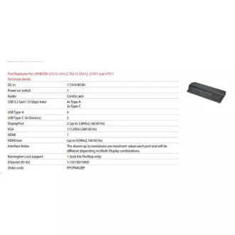 FUJITSU DOCK+ AC 90W U7313 U7413 U7613 - 4xUSB 2xUSBC 2xDP 1xHDMI VGA RJ45-bez kabelu FUJITSU DOCK+ AC 90W U7313 U7413 U7613 - 4xUSB 2xUSBC 2xDP 1xHDMI VGA RJ45-bez kabelu