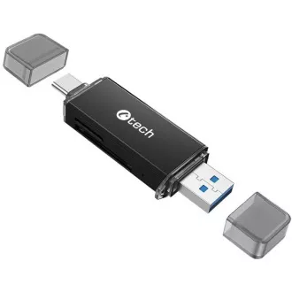 C-TECH čtečka karet UCR-02-AL, USB 3.0 TYPE A/ TYPE C, SD/micro SD