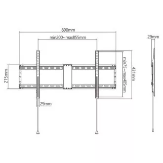 GEMBIRD Držák TV WM-90F-01, 43"-90" (70kg), pevný