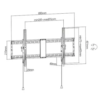 GEMBIRD Držák TV WM-90T-01, 43"-90" (70kg), náklopný