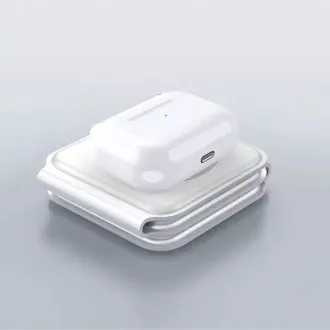 1stCOOL bezdrátová přenosná QI nabíječka 3v1, MagSafe, USB-C, bílá