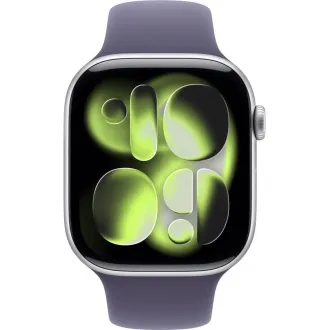 Apple Watch Series 11 GPS 42mm Silver Aluminium Case with Purple Fog Sport Band - S/M Apple Watch Series 11 GPS 42mm Silver Aluminium Case with Purple Fog Sport Band - S/M
