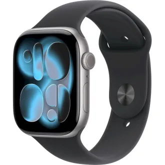 Apple Watch Series 11 GPS + Cellular 46mm Space Grey Aluminium Case with Black Sport Band - M/L Apple Watch Series 11 GPS + Cellular 46mm Space Grey Aluminium Case with Black Sport Band - M/L