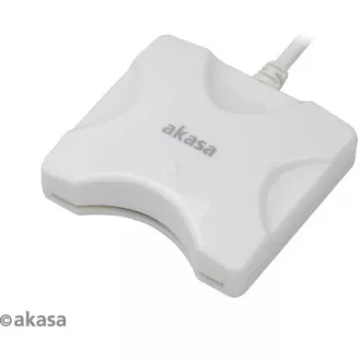 AKASA čtečka karet AK-CR-03WHV2 externí, USB 2.0, podpora čipových karet electronic ID a SMART, bílá