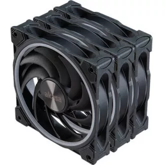 AKASA ventilátor SOHO AR, 12cm ARGB PWM fan 3pcs bundle + FLEXA FP5H AK-CBFA08-30BK + ARGB LED splitter AK-CBLD07-50BK