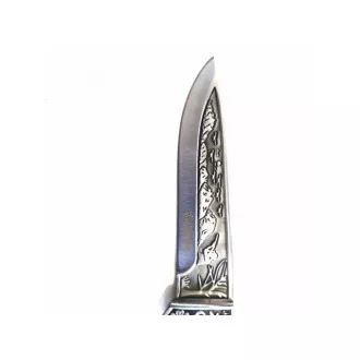 Lovecký nůž se zdobenou čepelí, 27 cm