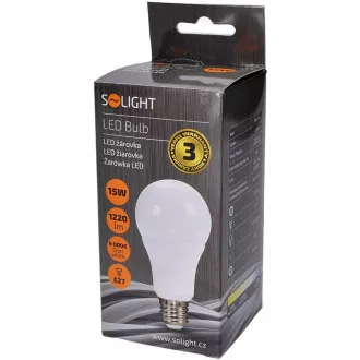 Solight LED žárovka, klasický tvar, 15W, E27, 6000K, 220°, 1275lm
